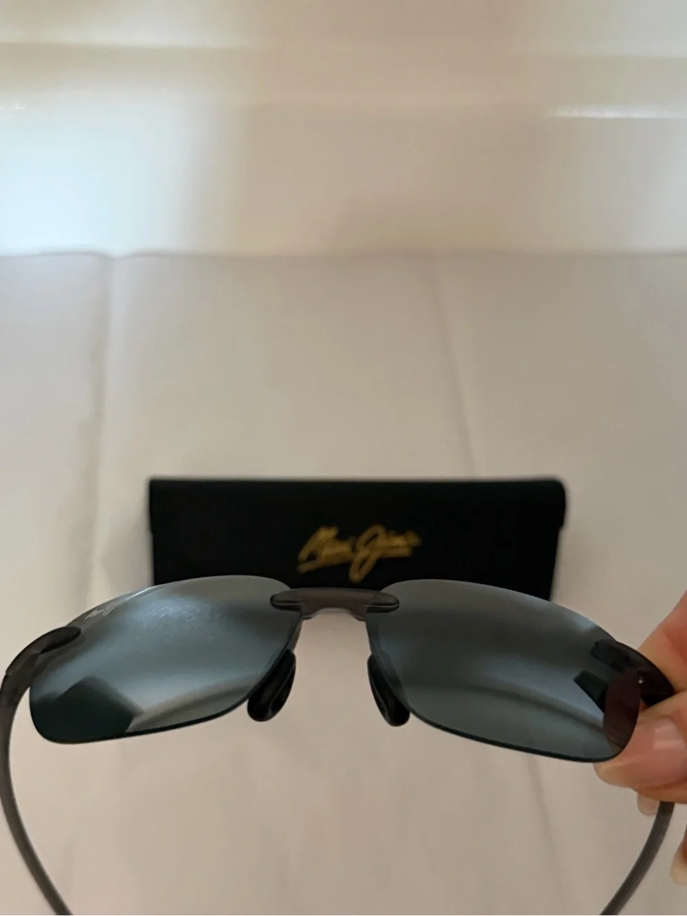 MAUI JIM KOMOHANA MJ446-11M Lightweight Black Rimless Sunglasses UNISEX Pristine